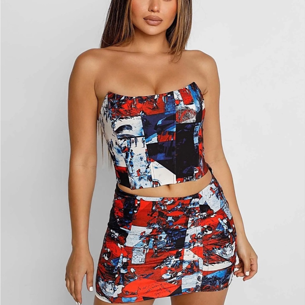 NWT corset top and skirt set